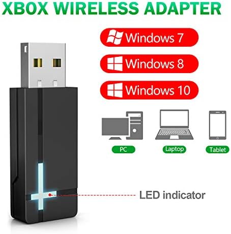 Безжичен адаптер за Xbox One за Windows 10, Съвместими с контролерите на Xbox One, Xbox One X, Xbox One S, серия Elite
