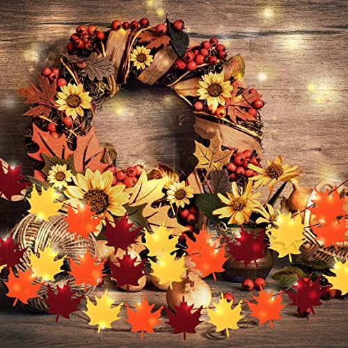 3 Опаковки Есента Гирлянди от кленов листа 20 led гирлянди от Кленов листа 6,5 Фута Есенни Светлини за Деня на Благодарността