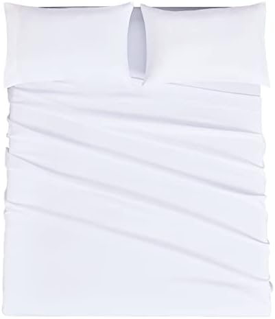 Комплекти спално бельо Mejoroom в реален размер - Хотелска Луксозен бял лист 1800 г. - 16-Цолови кърпи с дълбок джоб, много