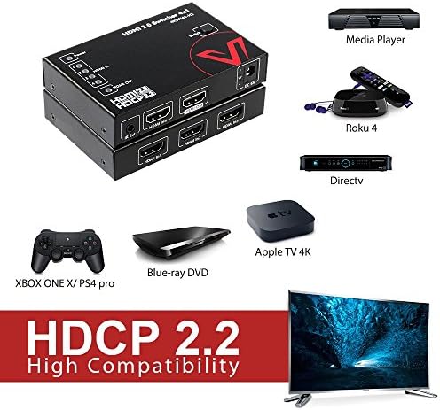 AV-достъп HDMI 2.0 с преминаването на 4 в 1 4K UHD при 60 Hz и 1080p при 120 Hz, HDR10 Dobly Vision и 3D, 18 Gbit/с с нула закъснение,
