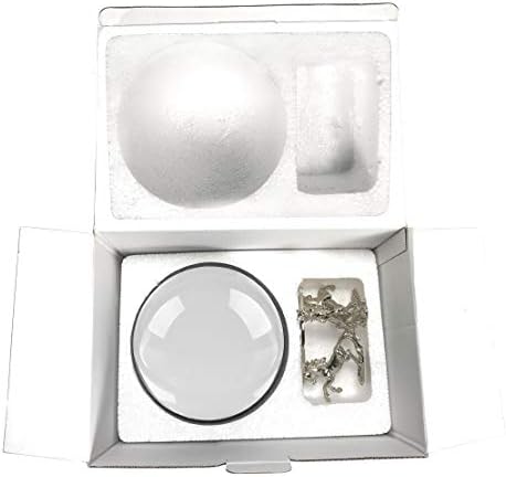 Кристална топка Amlong Crystal Clear 150 мм (6 инча) със стойка под формата на Еднорог и подарък опаковка за Декоративен кълбо, снимки