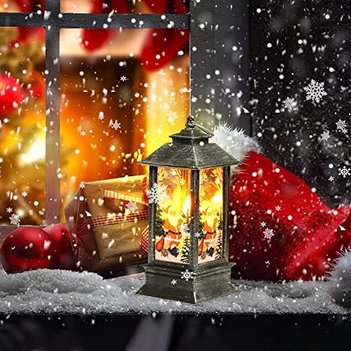 Comealltime 5 Коледен Фенер-Свещ, Мини Декоративен Фенер с Топла Блестящия led осветление, Окачен Фенер за Украса на Коледната елха, Декоративен