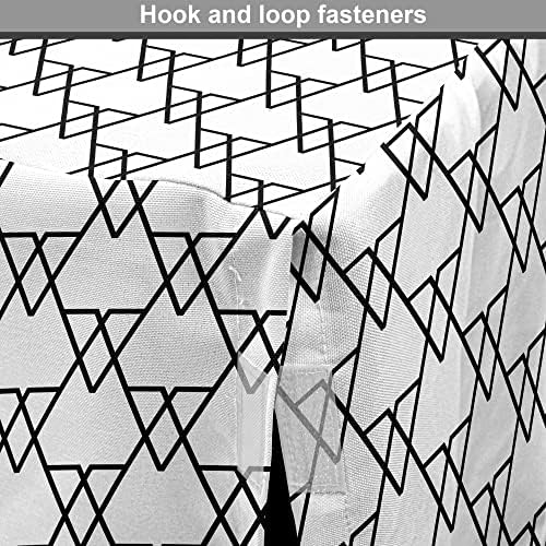 Черно-Бял Калъф за клетка за кучета Ambesonne, Геометрични Триъгълници в стил мозайка с Однотонным Художествен дизайн, Удобен Калъф за Развъдник