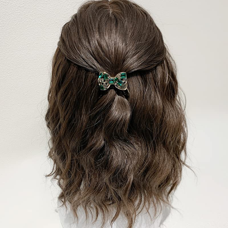 LUKSKISS Луксозни сладка дъвка за коса, красива жена, гумена лента за коса с кристали, блестящи зелени еластични гумени ленти за коса