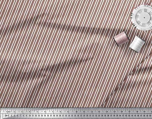 Памучен холщовая плат Soimoi с ивици плат за бродерия с принтом ширина 56 см