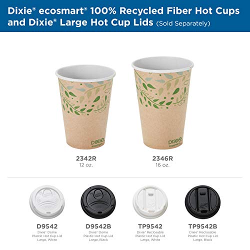 Georgia-Pacific Dixie EcoSmart Гореща чаша от рециклирани влакна е 12 грама от GP PRO с големи капаци 2342R (КАЛЪФ) Броя