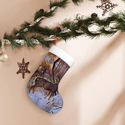 PSVOD Елен Картина на Нова Година Коледа Декоративни Чорапи, Окачени Коледни Чорапи