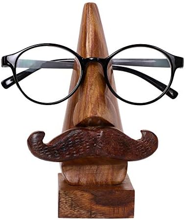 Дървен Държач за очила S. B. ARTS Ръчно изработени Класически Държач за очила под формата на носа-Поставка за Слънчеви очила,