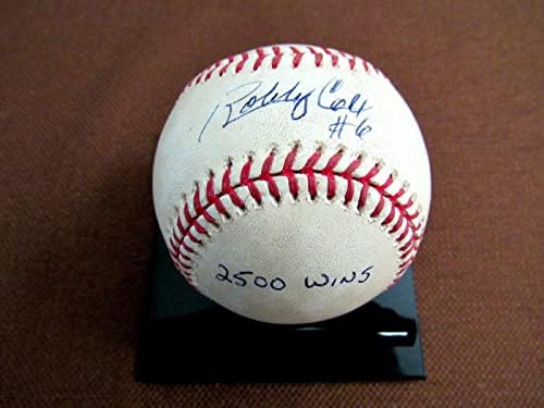 Боби Кокс 2500 Побеждава в един Бейзболен мач Atlanta Braves Hof с Автограф Auto 2500 Win Jsa - Бейзболни Топки С автографи
