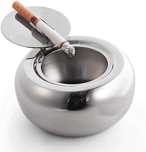 Пепелник LDELS, Модерна Настолна Пепелник от Неръждаема Стомана с капак, Пепелник за цигари, за вътрешно и Външно използване, Пепелник