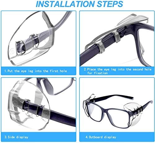 6 Двойки Странични Визии за очила, Прозрачна Гъвкава Подплата С Двойни дупки за точки За малкия и среден размер