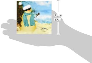 3дРоуз Пясъчен плаж Пясъчен човек с изглед към океана Забавна пародия на Снежен човек. - Меки подложки, комплект от 4 броя (CST_173007_1)