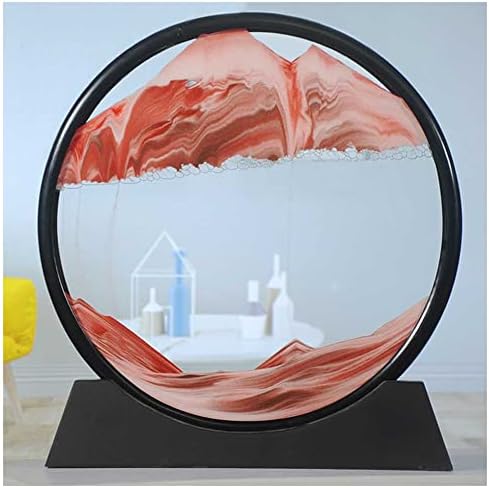 3D движещ Се Пясък Художествена Живопис Украшение Природен Пейзаж Струящийся Пясък Рамка на Пясъчен Часовник Декор на Работния Плот Кръгло Прозрачно Стъкло за ваш?