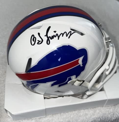 Мини-Футболен каска Buffalo Bills с автограф на Оа Джей Симпсън и удостоверяване JSA