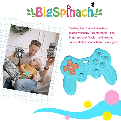 BIGSPINACH Детски Игри Контролер, Играчка-Прорезыватель, Силиконова Играчка за никнене на млечни зъби, за Родителите-Геймърите