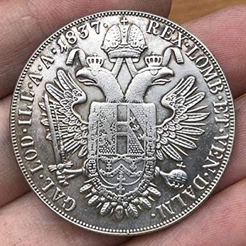 Монета на Повикване 1837 Австрия 1 Талер Монети Копие 3861 мм за Домашен интериор на Офис Събиране на Монети