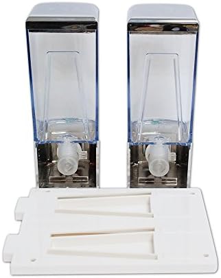 SVAVO V-8102 Двухкамерный Пластмасовия Стенен монтаж Опаковка течен сапун за къпане с шампоан Бял, Хром 500 мл * 2 опаковки по 1