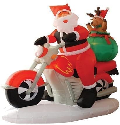 Комплект от две украса за Коледното парти, включва надуваем мотоциклет на оленях Дядо Коледа дължина от 6 фута и надуваема гумена надуваема