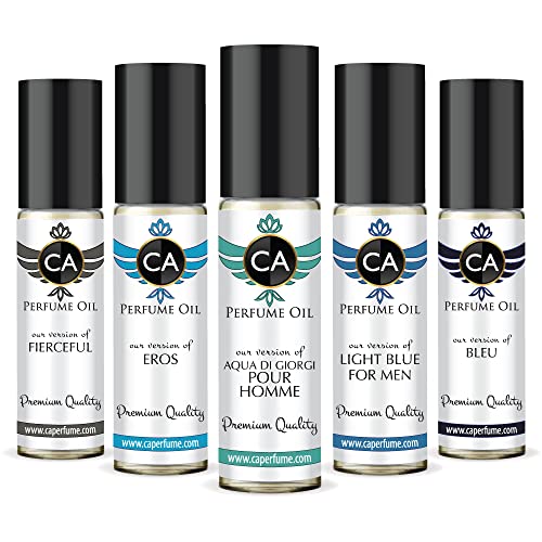 CA Perfume 2020 Топ 5 на Мъжките парфюмерийни комплекти Impression of (Светло синьо + Eros + Aqua Di Asparuh + Bleu + Яростни)