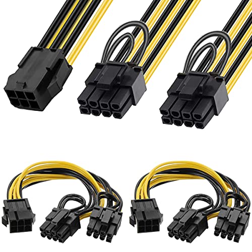 Захранващ кабел адаптер DKARDU 2 Пакет с 6 контакти в Двойна 2x8 контакти (6 + 2) PCIe, Удължител PCI Express Power Splitter