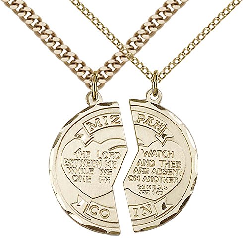 Златен медальон на Миз PAH с размери 1 х 1 инч, с Тежка Бордюрной на веригата