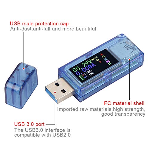 RuiDeng AT34 USB 3.0 Цветен, USB-Тестер USB-метър fnb38 LCD Тестер, Волтметър Амперметър Мултицет Зарядно Устройство USB-Тестер