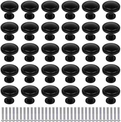 Дръжки за чекмеджета BIGLUFU Black, 30 бр., 1-1/ 4 инча, Дръжка за Кухненски шкаф, Черен