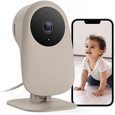 Вътрешна камера за сигурност nooie 360 2K и комплект радионяни, Нощно виждане, Двупосочен звук, Съвместима с Alexa / Google Home