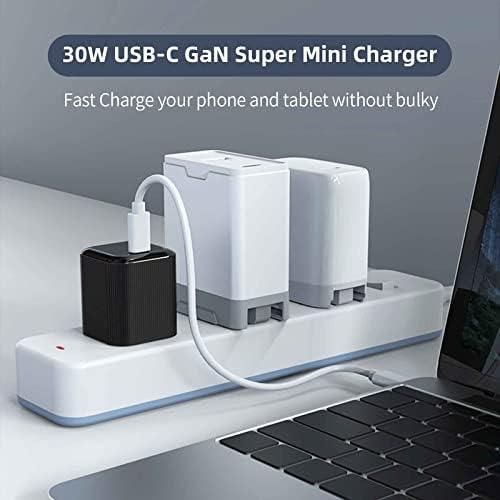 Зарядно устройство, USB C GaN мощност 30 W, Sisyphy Super Mini Fast Charger [GaN Tech] PD3.0 QC3.0 PPS, което е съвместимо с Surface,