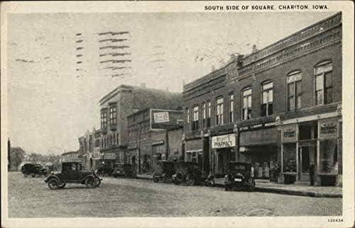 Южна страна на площад Чаритон, Айова, IA Оригиналната антични картичка 1946 г.