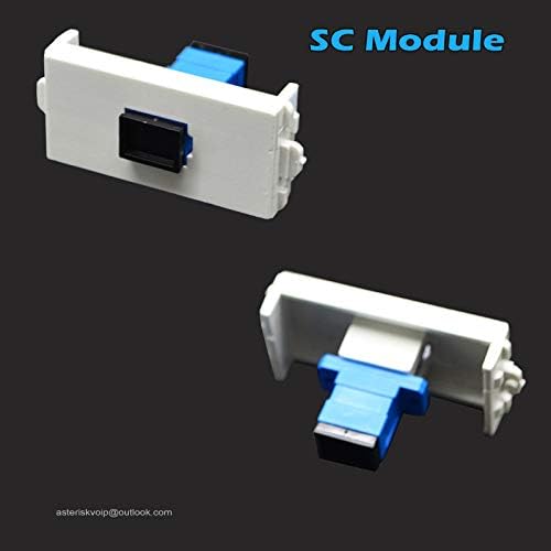 Стенни панела с 2 Оптични Оптични Конектори SC Simplex Keystone, Модули Plug Jack, Мрежови Бял Монтиране на стена С панел за