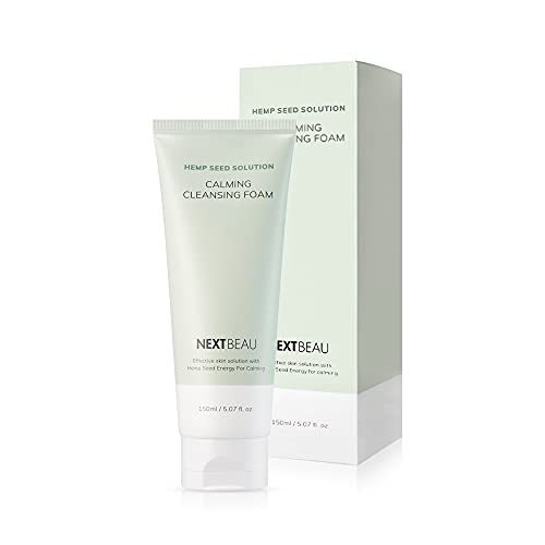 NEXTBEAU HempSeed Solution Успокояваща Почистваща пенка [5,07 течни унции / 150 мл] Корейска козметика за грижа за кожата