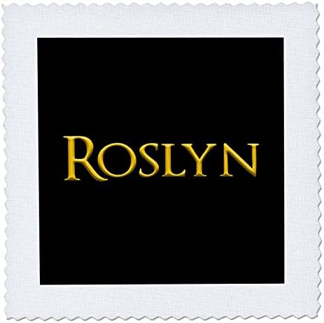 3дРоза Рослин е популярно женско име в САЩ. Жълт в черен талисман - квадрати одеяла (qs_356417_10)
