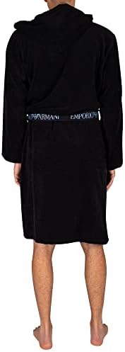 Халат за баня с качулка от Жаккардовой Гъба с логото на Emporio Armani за мъже