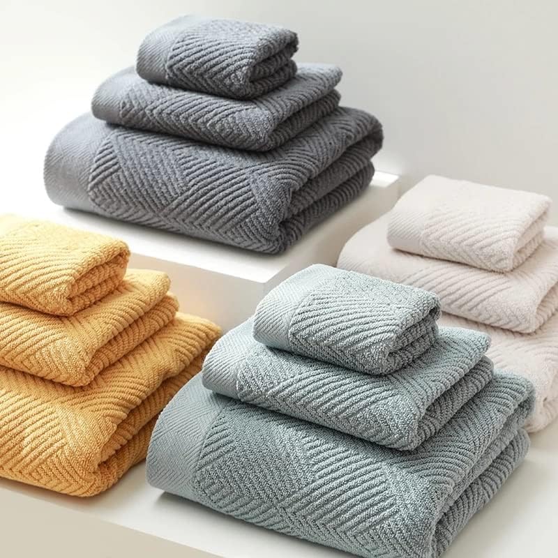 LYSLDH Памучно кърпа от микрофибър, Обикновен набор от кърпи за баня на три части, кърпи за баня за ръце Quare, Быстросохнущее