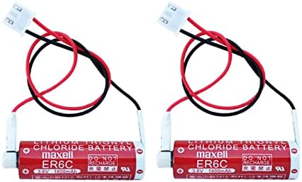 GRE-Energy 2 опаковки ER6C AA 3,6 1800 mah Батерия АД Сменяеми батерии за F2-40BL, F240BL, F1, F2, FX, FX1, FX2, FX2C, FX2N с жак