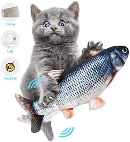 Електрическа Движещата се Играчка ODOLDI Cat Kicker Fish, Реалистична Плюхающаяся Риба, Играчки от коча с Покачивающейся Риба,