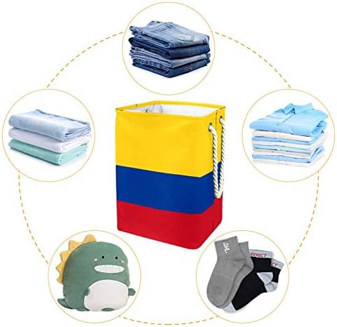 Unicey Флаг Колумбия Едрогабаритна Кошница За Дрехи, Сгъваема Кошница За Съхранение на Бельо за Спални, Детски