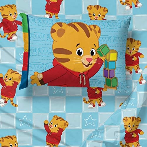 Комплект спално бельо за деца Даниел Tiger's Neighborhood Тигър Trolley от 4 теми – Включва в себе си одеяла и кърпи, спално бельо