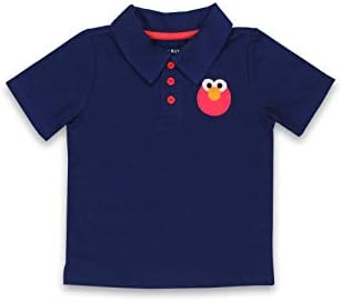 Риза с къси ръкави за деца Isaac Mizrahi Обича Sesame Street Gang Елмо Бебе с шал яка подпора (24 месеца, тъмно син)