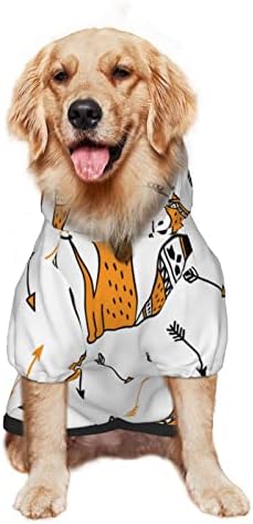 Hoody с качулка за голямо Куче Сладко-Fox-Hunting-Arrow Дрехи за домашни любимци Пуловер с Шапка Мека Облекло за Котки Палто