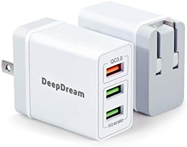 2 Комплекта на Стена зарядно устройство, USB Quick Charge 3.0 с мощност 30 W, Многопортовый USB адаптер за стена зарядно устройство Deep