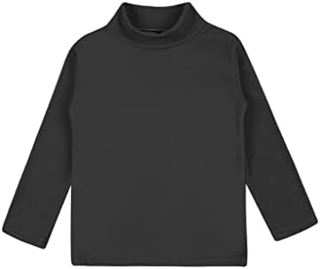 TTAO/Детско топлинна бельо, Блузи, тениски с дълъг ръкав, Есенно-Зимна Топла Тениска, Тениски, Черен Тип B, 7-8 Години