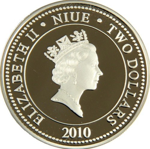 2010 Niué - Известните руски певци - Виктор Цой - 1 унция - Сребърна монета - 2 долара, без да се прибягва