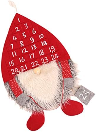ABOOFAN 2 бр. Коледен Шведски Джудже Дизайн Адвент-Календар Окачен Коледна Червена Шапка Шведски Календар за Обратно Броене на Дядо