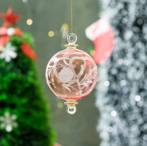 Коледен орнамент от розово стъкло с надпис | Коледни декорации за дома | Висящи украшения за занаятчийски продукти | Коледен декор за дома