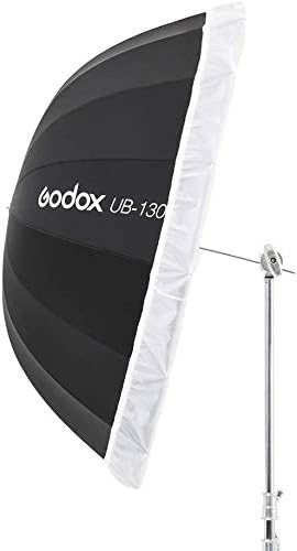 Godox UB-130 S 51 см на 130 см Параболични Вътрешен Сребро Отразяващ Чадър Студиен Олекотен Чадър с Рассеивателем от Плат (UB-130