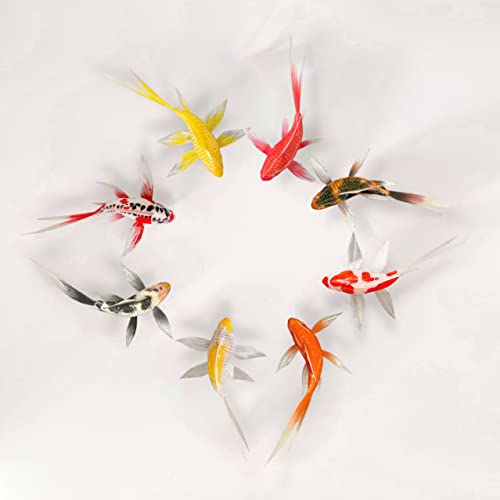 Статуетки на риби Koi-пеперуди премиум-клас ръчно изработени Уникални Фигури от смола - Декорация за офиса и аквариум - колекционерска