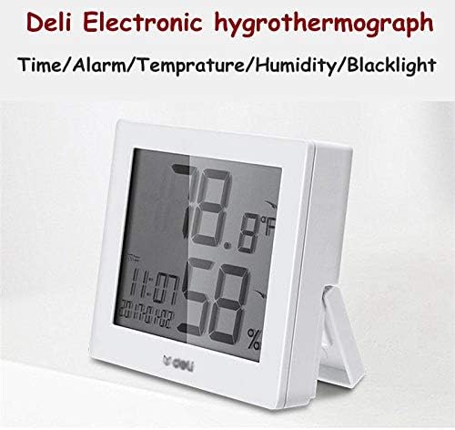 XJJZS LCD дисплей Електрически Измерване на температура и Влажност на въздуха, Термометър и Влагомер С часовник, Време, Дата, Гигротермограф