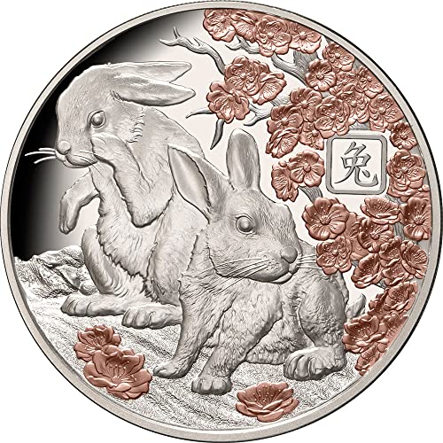 2023 Лунна година Соломоновите острови PowerCoin Rabbit Лунна година 1 Унция Сребърна монета 5 $ на Соломоновите острови 2023 Доказателство